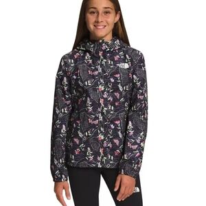 Girl's ANTORA North Face Black Floral Jacket S 7/8